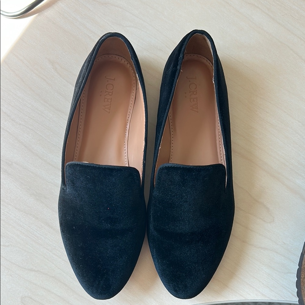 J. Crew Black Suede Loafers Timeless Flats